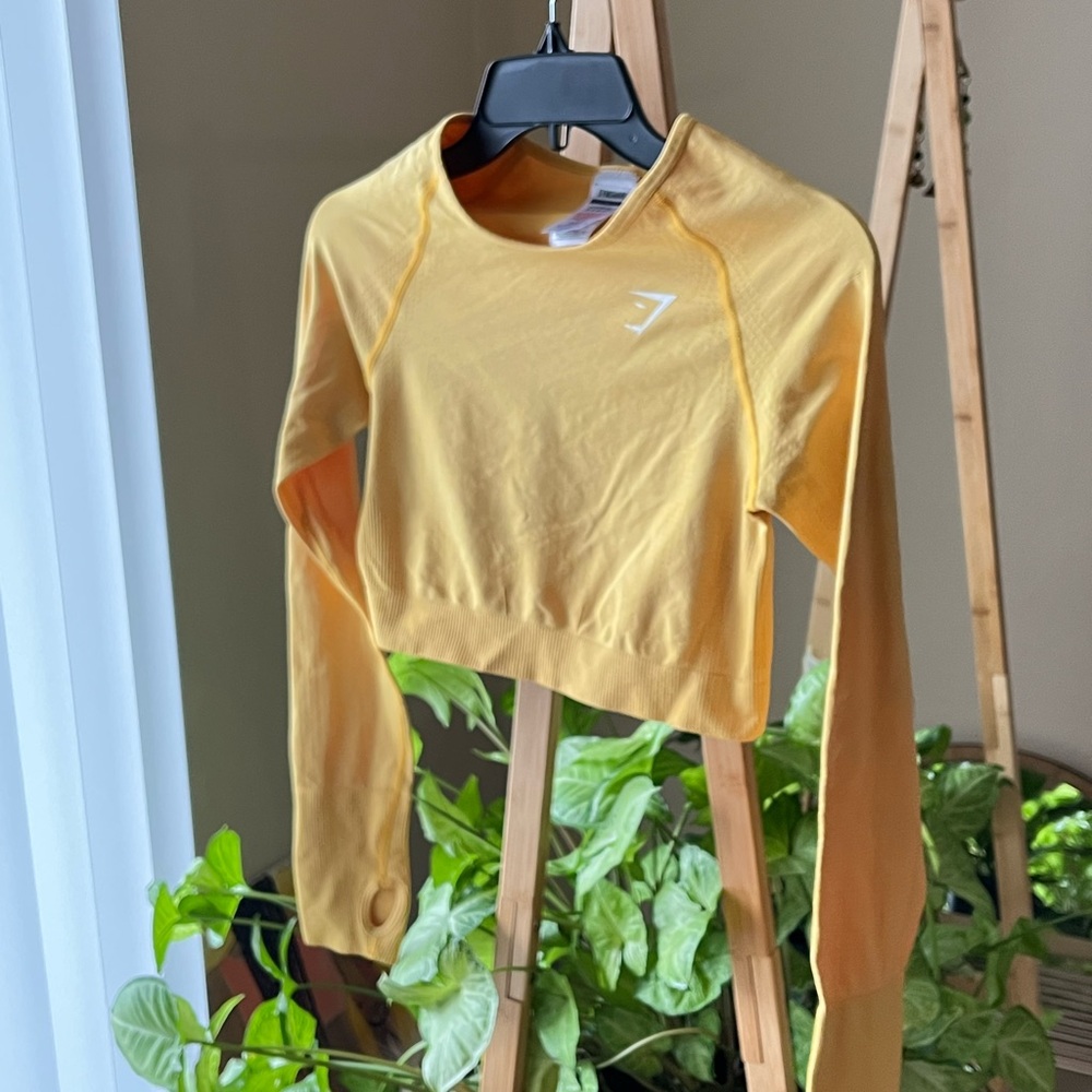 Gymshark Yellow Long Sleeve Crop Top